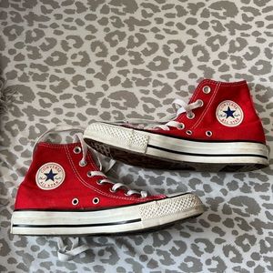 Red hightop converse